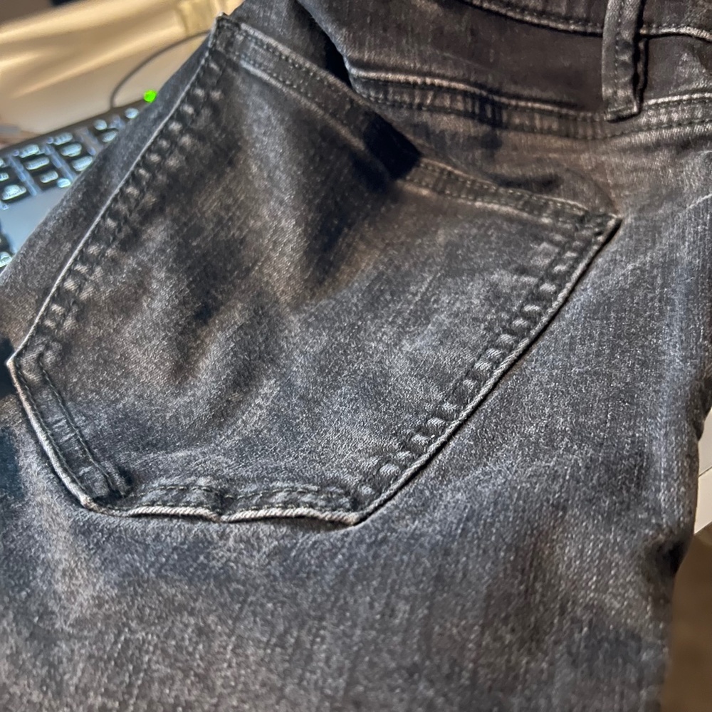Ann Taylor The Skinny Black Stretch Denim Black Acid Wash Jeans Size 8 - Picture 10 of 12
